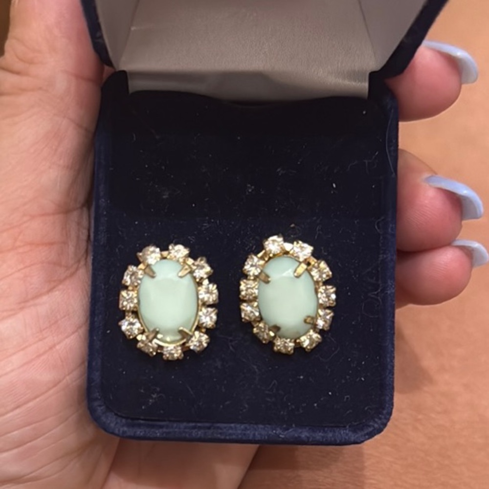Elegant Gold and Green Gemstone Earrings